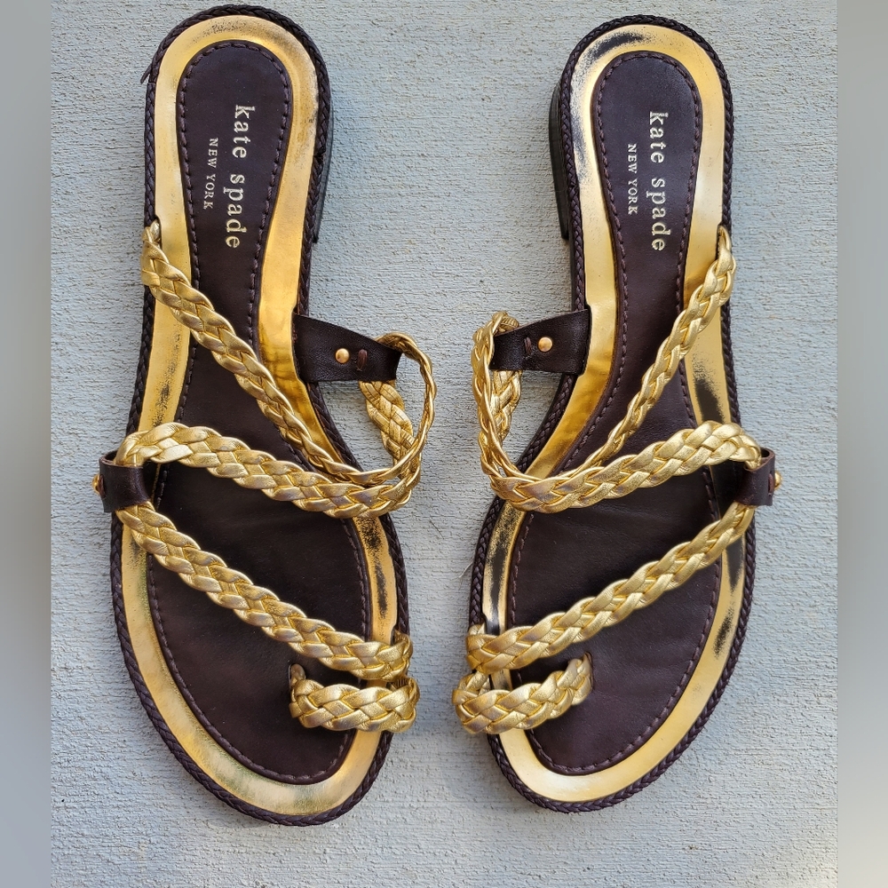 Sz 8 Kate Spade Gold Idonia Sandals